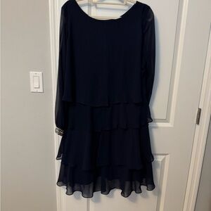 Elegant Navy Layered Dress